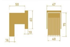 Dveřní kování M&T Maya (SNI-broušeno) - madlo/madlo - tloušťka dveří 69-85 mm
