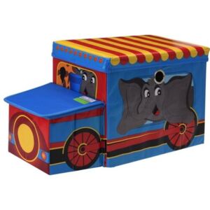 Dětský úložný box a sedátko Circus bus modrá, 55 x 26 x 31 cm