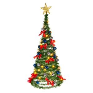 Umělý vánoční stromek Pop-up, modro/stříbrný, 90 cm