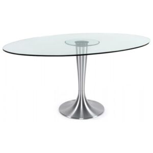 Oval dining table OVALINA 160x106 Cm Clear