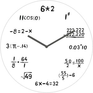 Postershop Nástěnné skleněné hodiny: Matematika (2) - 30 cm