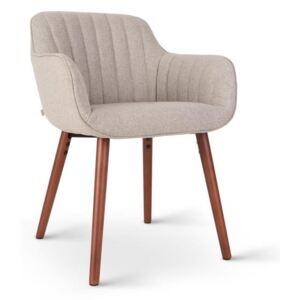 Besoa Iris, čalouněná židle, pěnová výplň, polyester, dřevěné nohy, šedý melír