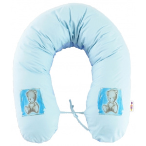 Baby Nellys Kojící polštář - relaxační poduška 170 cm Teddy - modrý