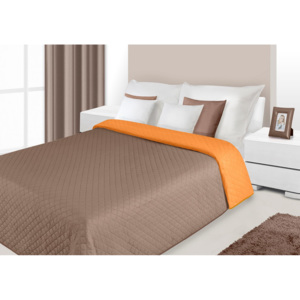 Přehoz na postel 260x230 cm Alex (oranžová + hnědá)