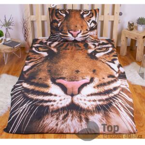 Jerry Fabrics 3D povlečení bavlna 140x200 70x90 Tygr