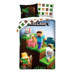 HALANTEX Povlečení Minecraft Farma animals Bavlna, 140/200, 70/90 cm