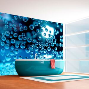 Fototapeta Bimago - Blue water with bubbles 200x154 cm