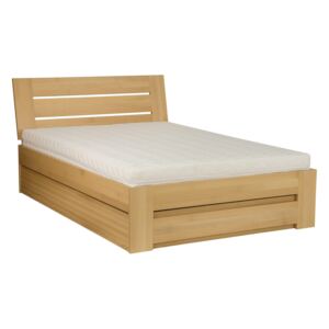 Drewmax LK192 BOX 200x200 cm - Dřevěná postel masiv buk dvojlůžko (Kvalitní buková postel z masivu)