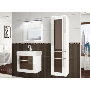 Moderní stylová koupelnová sestava s led osvětlením ELEGANZA 2PRO + zrcadlo ZDARMA 86