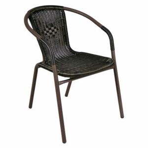 Zahradní ratanová židle Bistro - tmavěhnědá - OEM D06159