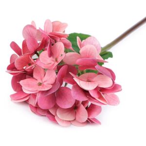 Umělá hortenzie velkokvětá barva 6 růžová střední, 1 ks