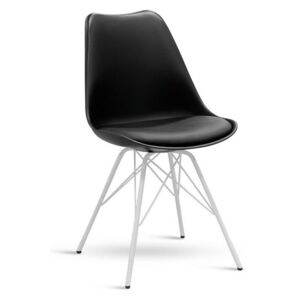 Židle Desy (černo-bílá), polypropylen, čalouněná
