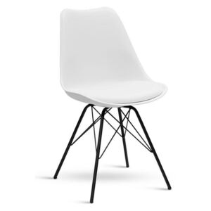 Židle Desy (bílo-černá), polypropylen, koženka