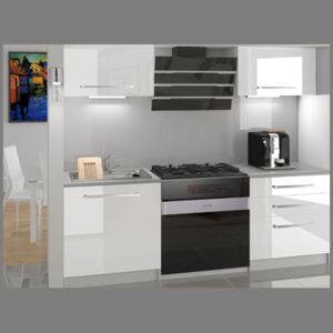 Kuchyňská sestava paneláková 120 cm bílá lesk Vanda - s LED osvětlením