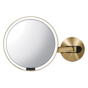 Nástěnné kosmetické zrcadlo s LED osvětlením Simplehuman Sensor, síťové, 20 cm | mosazná