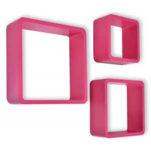 TZB Nástěnné poličky Cube - růžové - 3ks