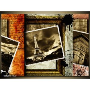 Moderní černobílý obraz Eiffelovy věže (F004281F7050)