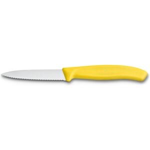 Victorinox Nůž na zeleninu žlutý špičatý vroubkovaný 8cm