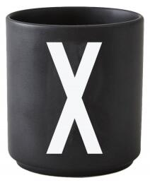 Černý porcelánový hrnek Letter X Design Letters