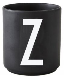 Černý porcelánový hrnek Letter Z Design Letters