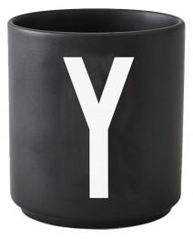 Černý porcelánový hrnek Letter Y Design Letters