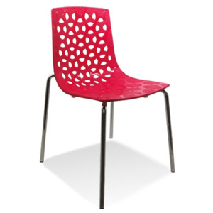 Bradop Židle chromovaná VACA Z608 - Červená - 3 ks skladem