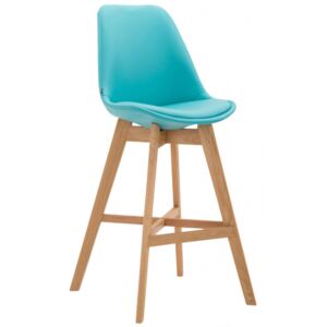 Barová židle Cannes syntetická kůže, přírodní, modrá
