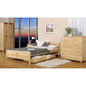 Dřevěná postel Julia 140x200 + rošt ZDARMA - borovice - VÝPRODEJ