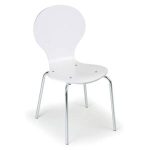B2B Partner Dřevěná jídelní židle s kovovou konstrukcí WAIT, bílá + Záruka 7 let