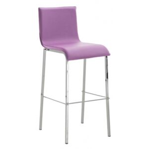 Barová židle Sarah syntetická kůže 78 cm, chrom / fialová