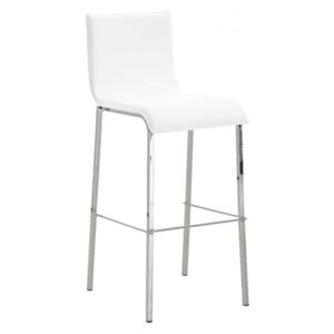 Barová židle Sarah syntetická kůže 78 cm, chrom / bílá