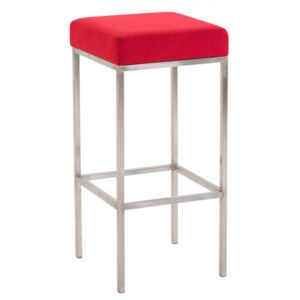 Barová židle Newark 85 cm, látkový potah, nerez, červená