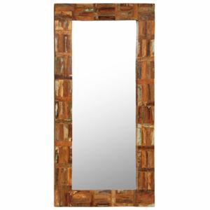 Nástěnné zrcadlo z masivního recyklovaného dřeva 60 x 120 cm