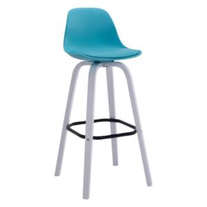 Barová židle Avika syntetická kůže, bílá, modrá