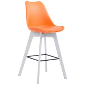 Barová židle Metz plast bílá, oranžová