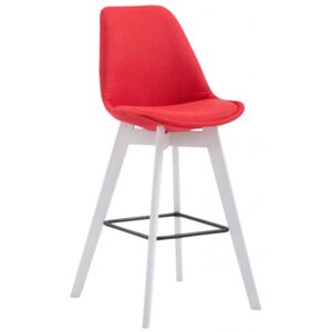Barová židle Metz látkový potah, bílá, červená