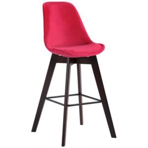 Barová židle Metz samet cappuccino, červená