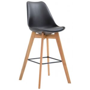 Barová židle Metz plast přírodní, černá