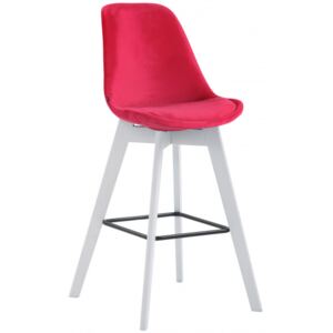 Barová židle Metz samet bílá, červená
