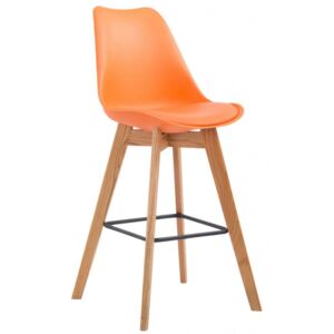 Barová židle Metz plast přírodní, oranžová