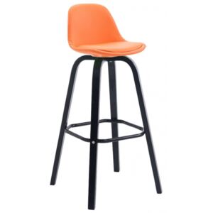 Barová židle Avika čalounění syntetická kůže, černá, oranžová
