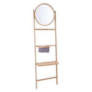 Select Time Bambusové nástěnné zrcadlo na žebříku Origo, 172 cm