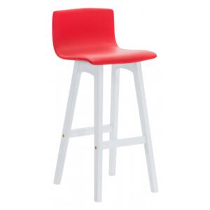 Barová židle Taunus syntetická kůže, bílá, červená