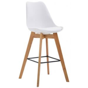 Barová židle Metz plast přírodní, bílá