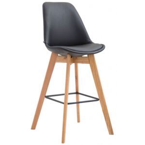 Barová židle Metz syntetická kůže, přírodní, černá