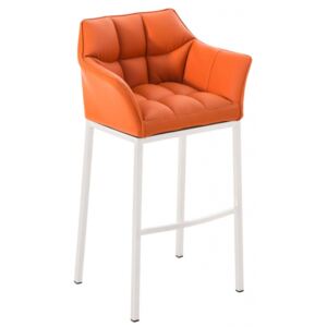 Barová židle Damaso bílá, oranžová