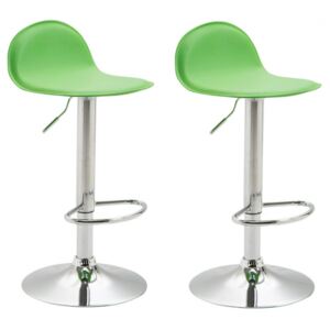 2 ks / set barová židle Lana V2 syntetická kůže, zelená