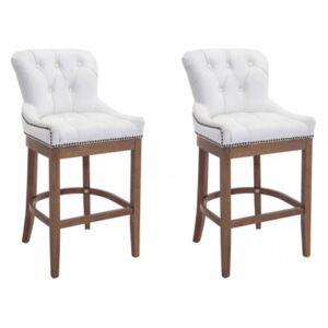 2 ks / set barová židle Lakewood pravá kůže, antik-světlá, bílá