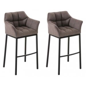 2 ks / set barová židle Damaso látkový potah, černá, šedá