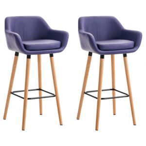 2 ks / set barová židle Grant syntetická kůže, fialová